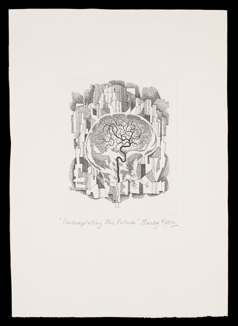 Contemplating the Future Abstract Print