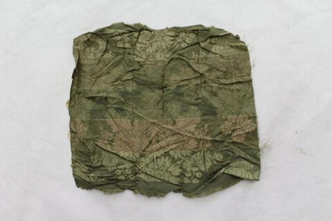Green Floral Patterned Textile Fragment
