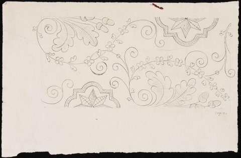 Line Sketch of Decorative Floral Pattern