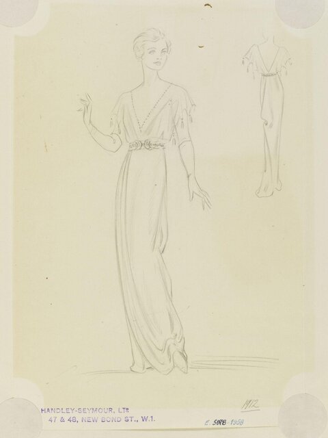 1912 Evening Gown Fashion Sketch