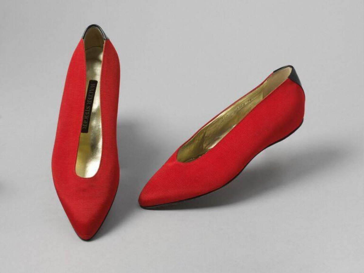 Pair of Red Pointed Toe Pumps