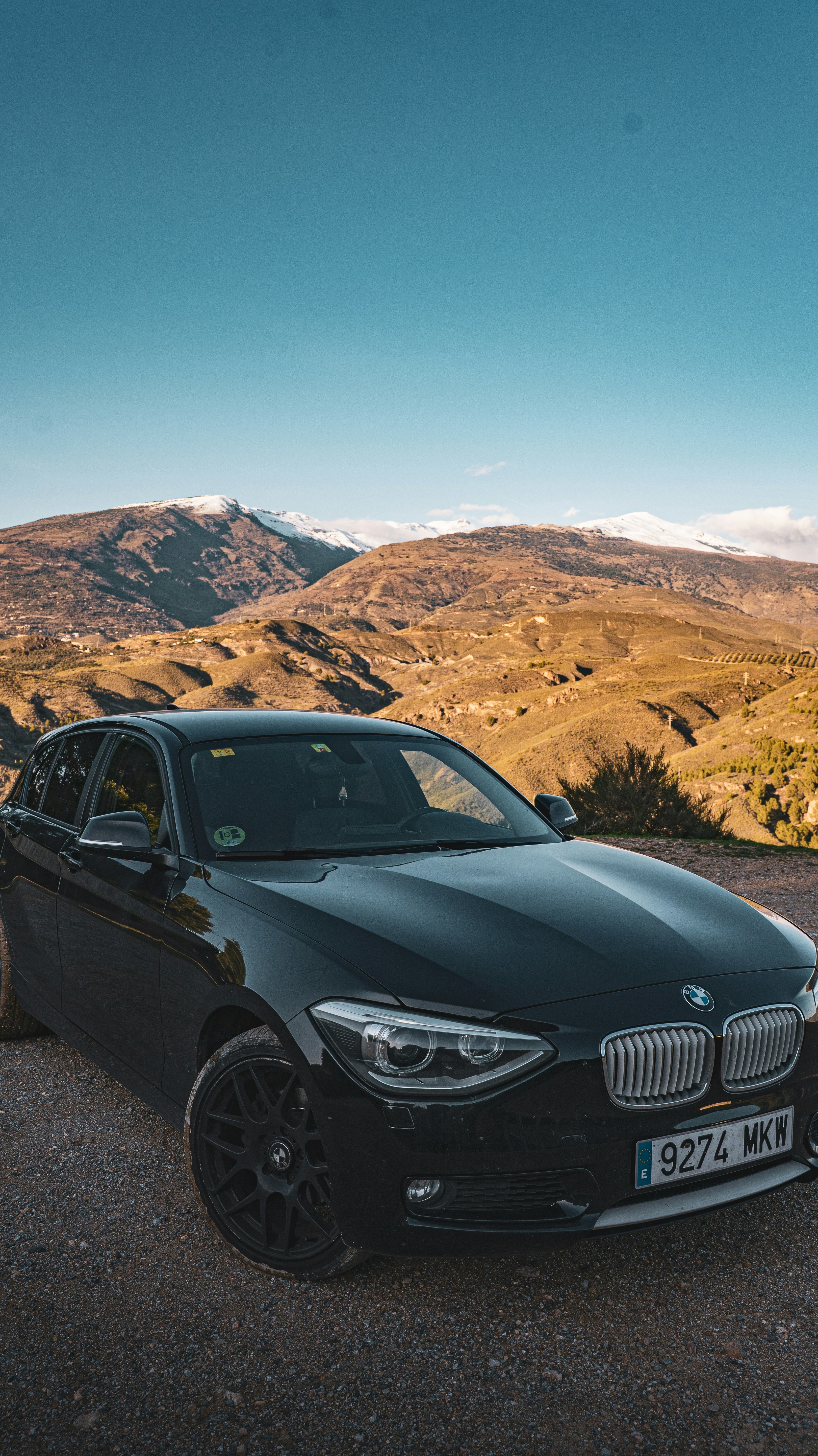 Black BMW at Mountain Overlook