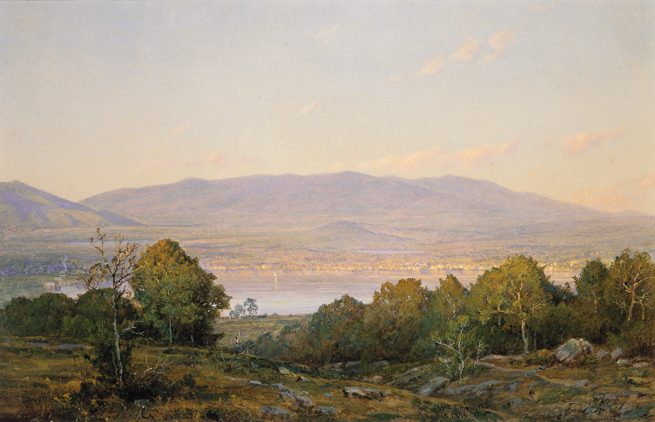 Lake and Mountain Landscape Painting