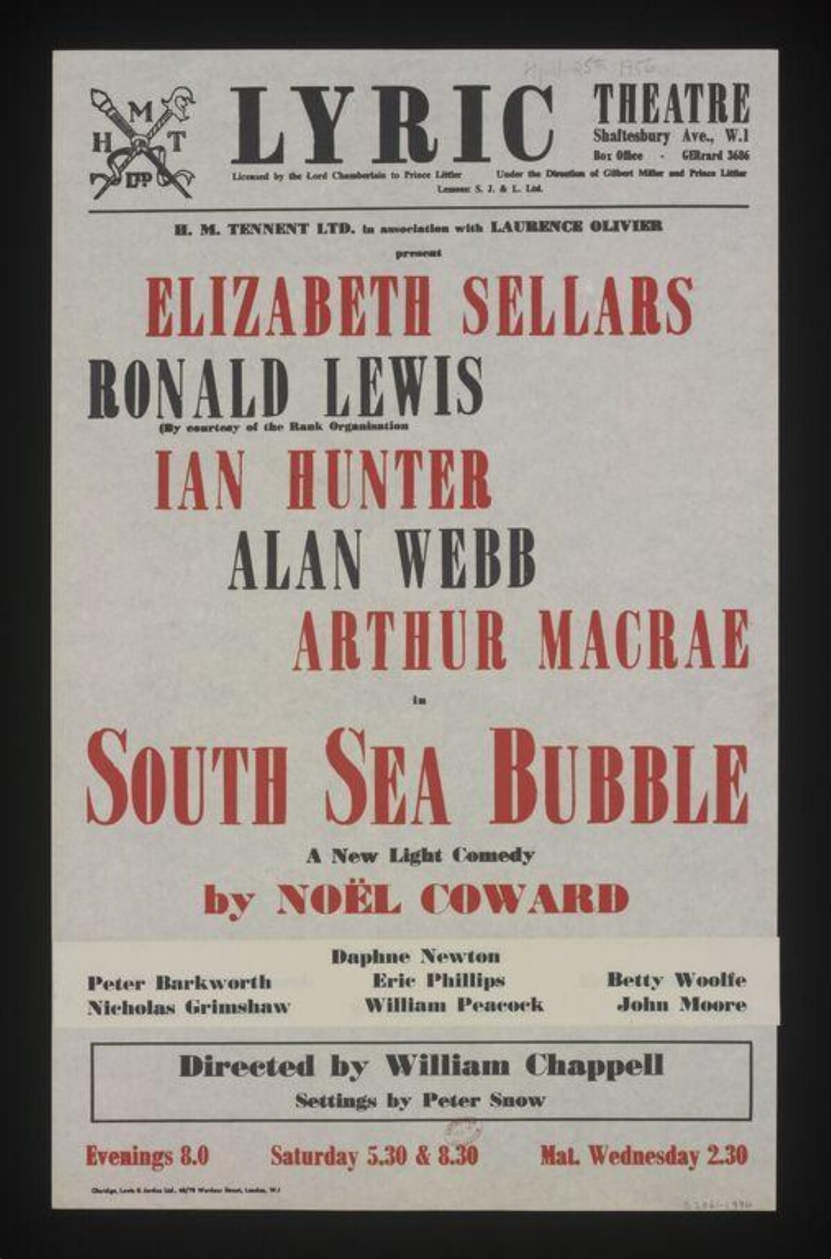 South Sea Bubble Theatre Play Poster