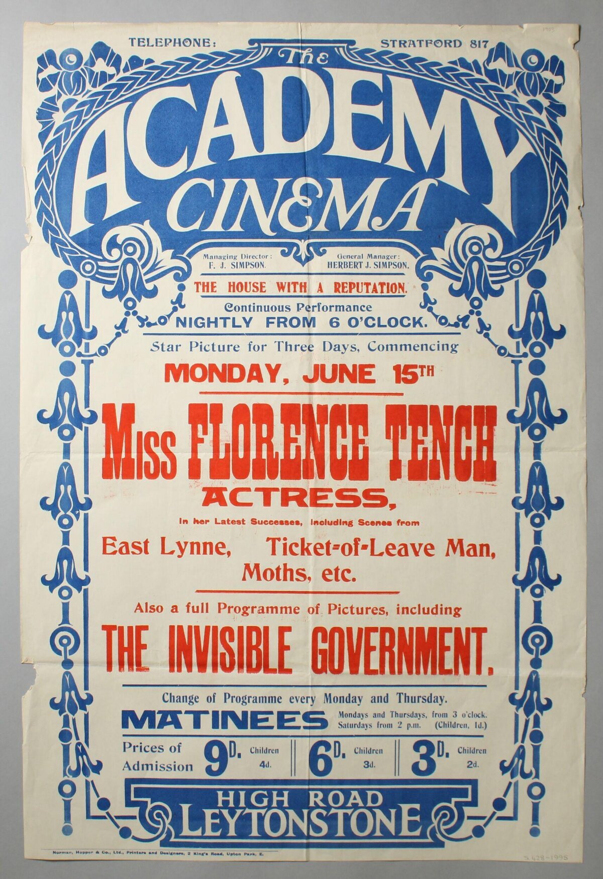 Vintage Academy Cinema Screening Poster