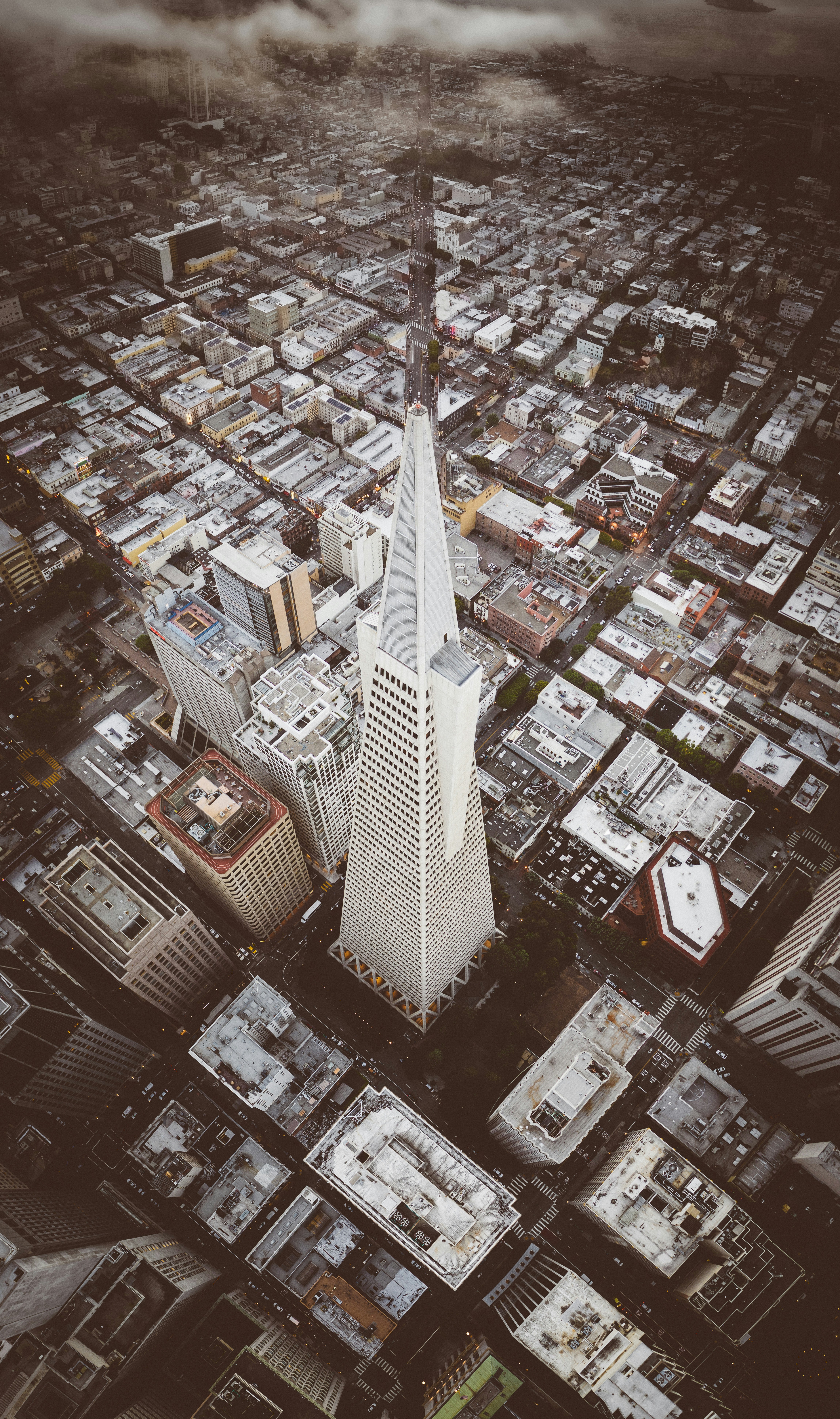 Aerial View of Transamerica Pyramid