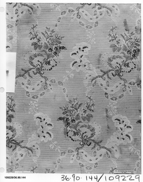 Antique Floral Woven Textile Sample