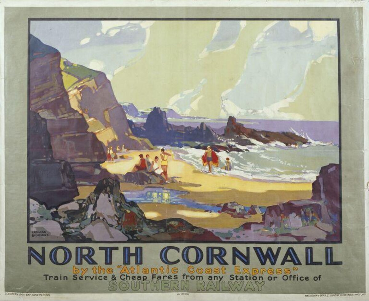 Vintage North Cornwall Travel Poster