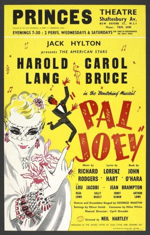 Vintage Pal Joey Musical Theatre Poster