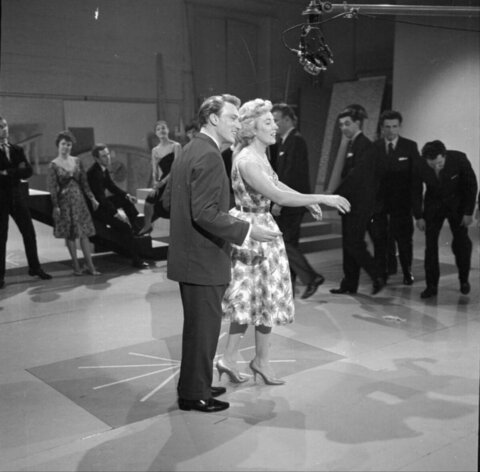 Couple Dancing in Early TV Studio