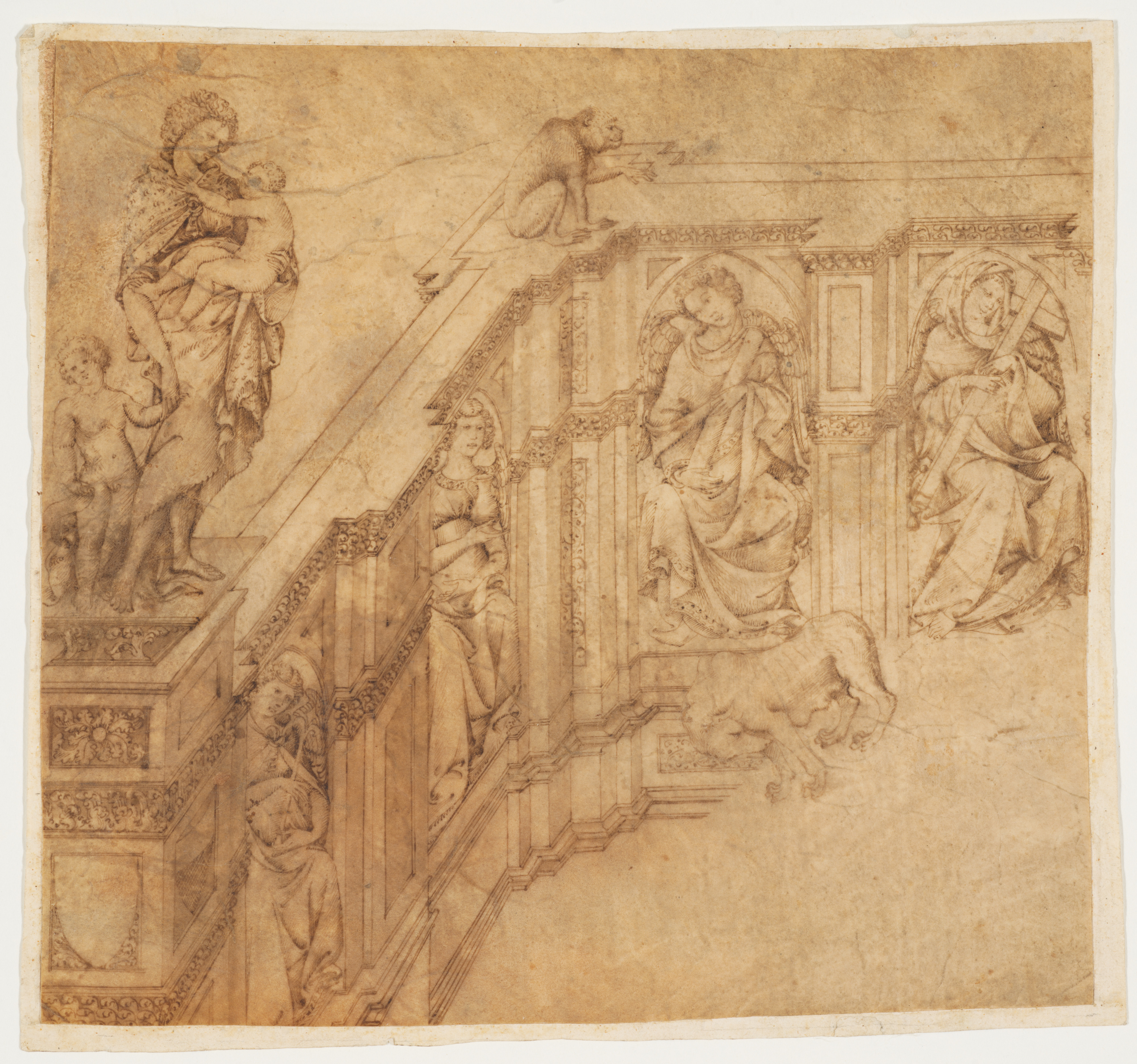 Renaissance Architectural Figure Sketch