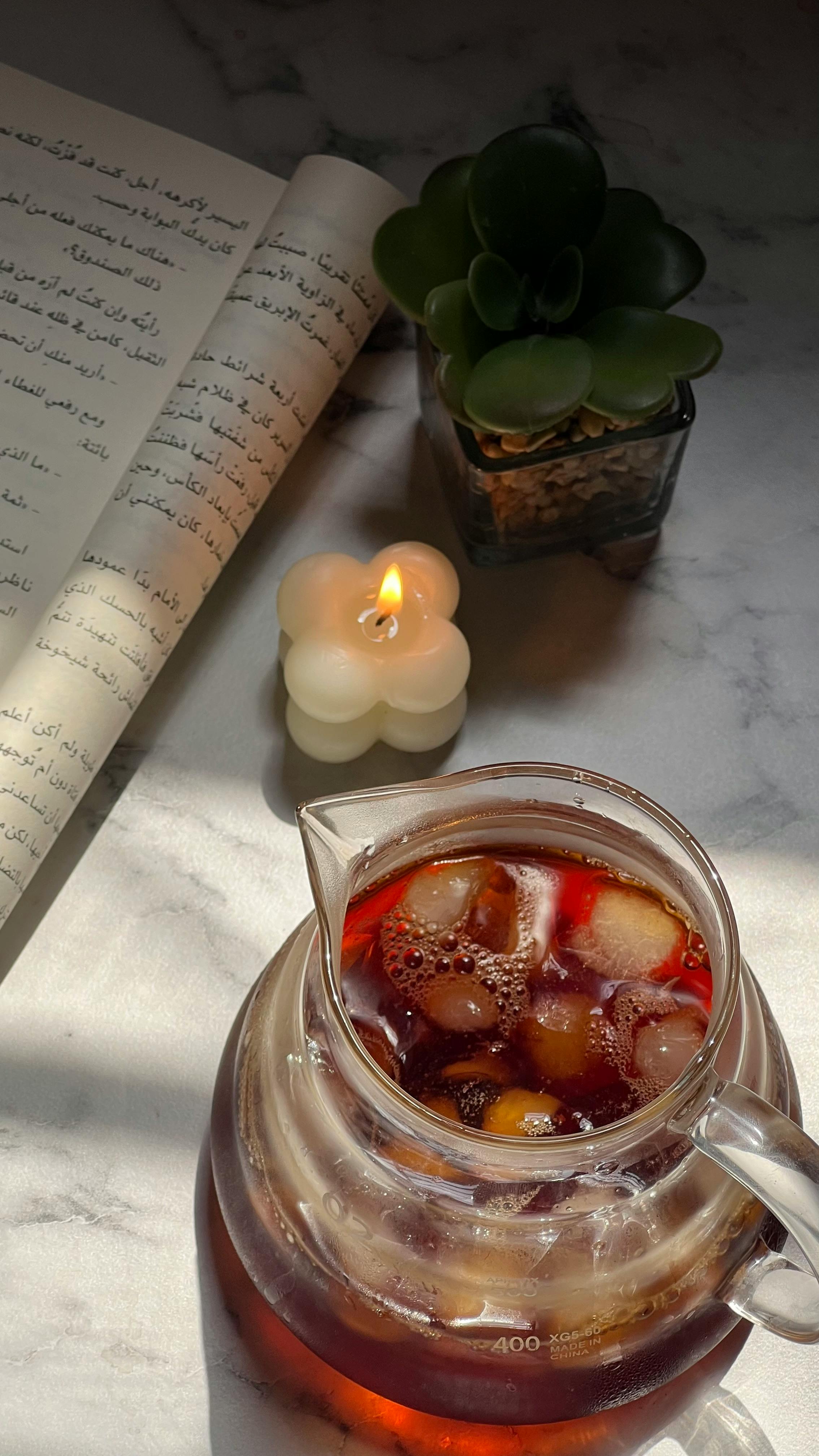 Cozy Reading Nook with Iced Tea