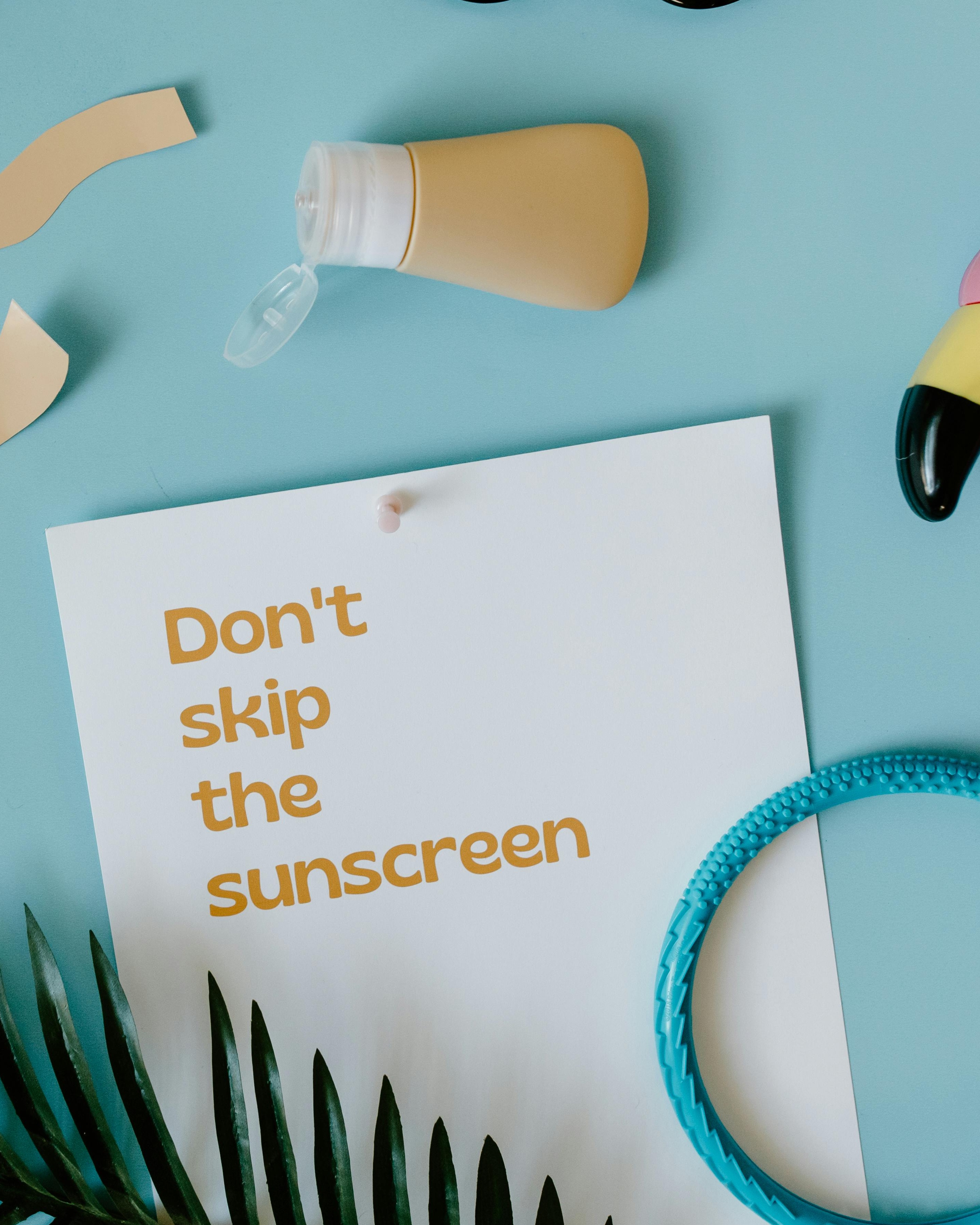 Don't Skip The Sunscreen Flat Lay