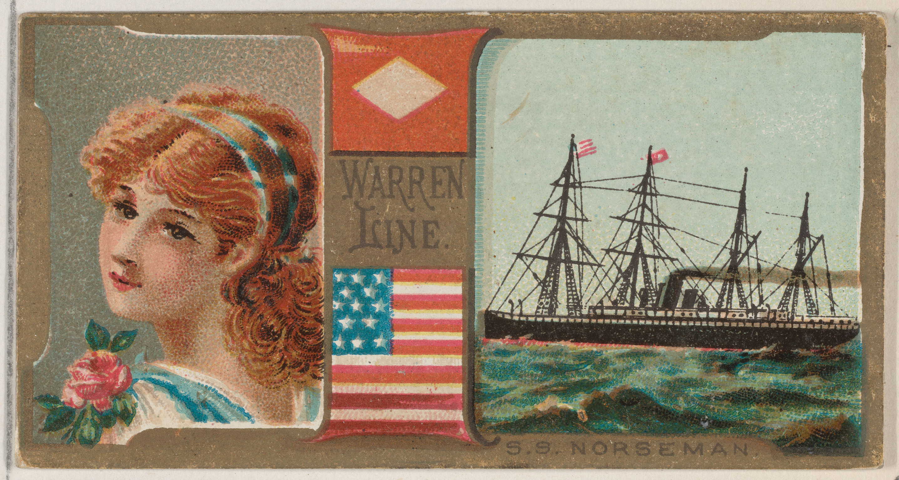 Vintage Warren Line S.S. Norseman Trade Card