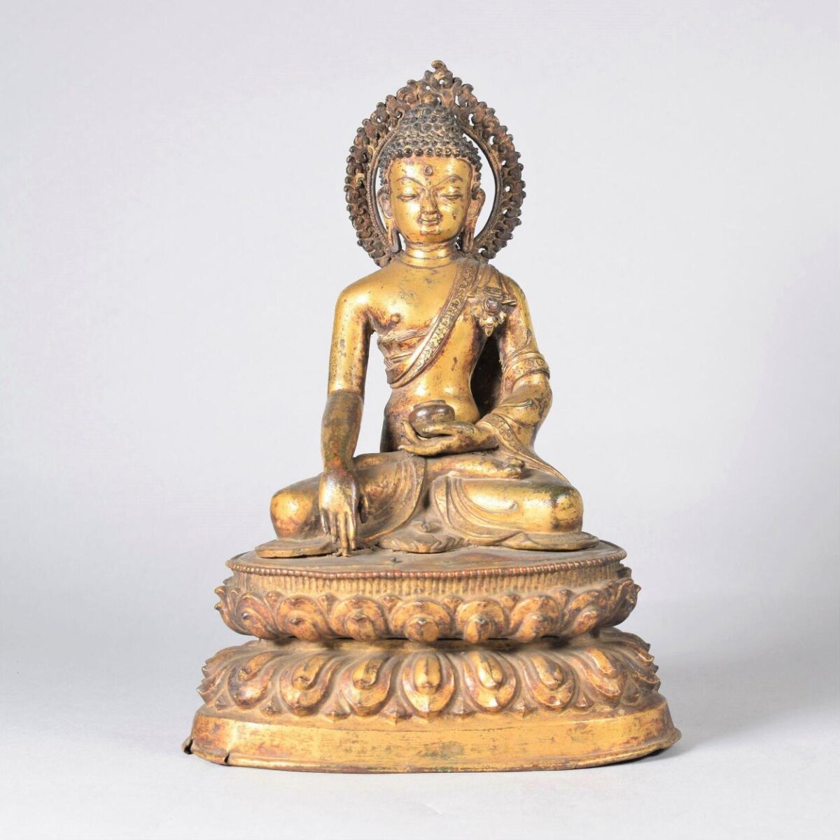 Ancient Gilt Bronze Seated Buddha Statue