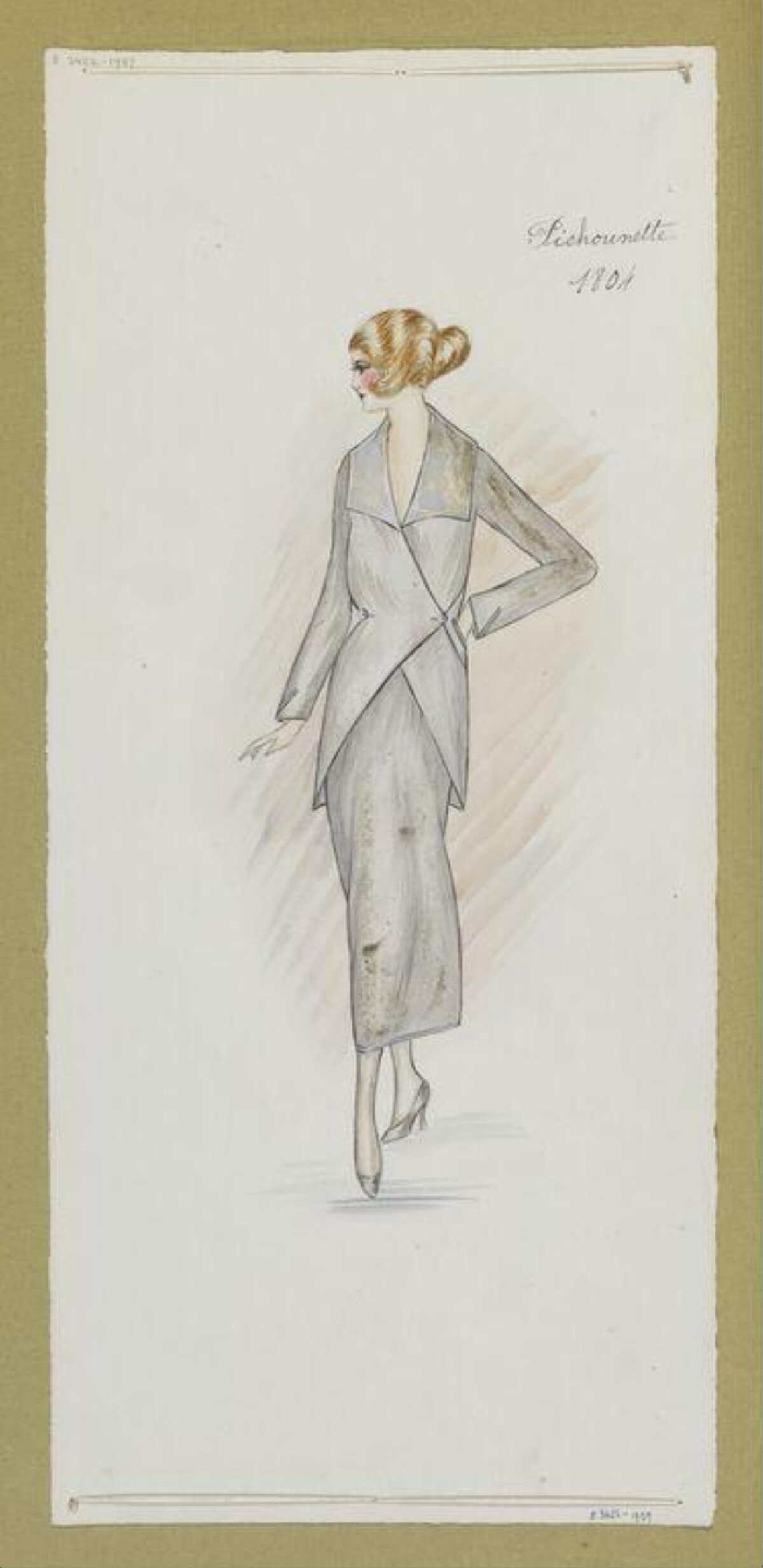 1920s Women's Suit Fashion Sketch