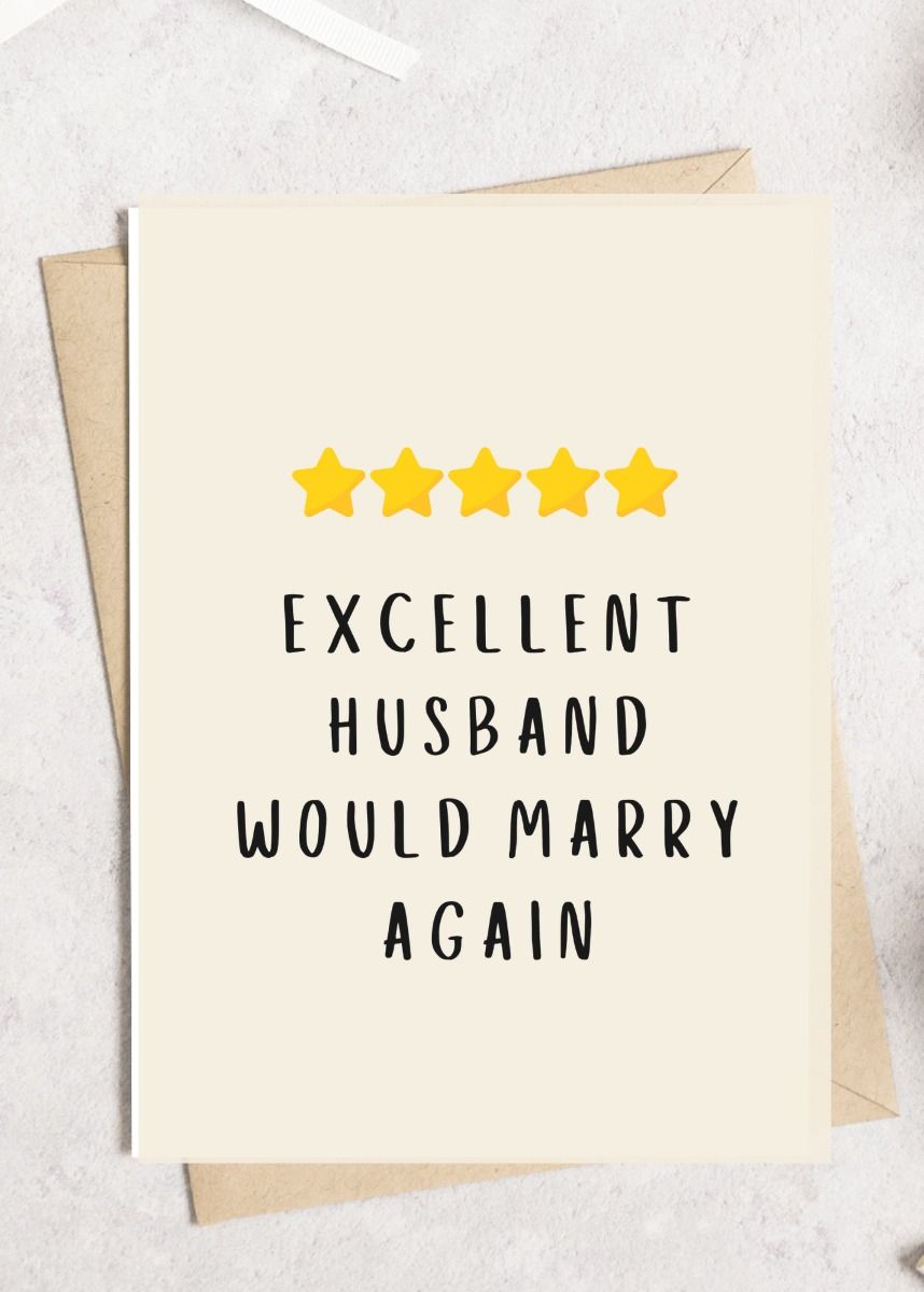 Funny Five Star Husband Greeting Card