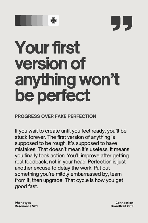 Progress Over Fake Perfection Quote