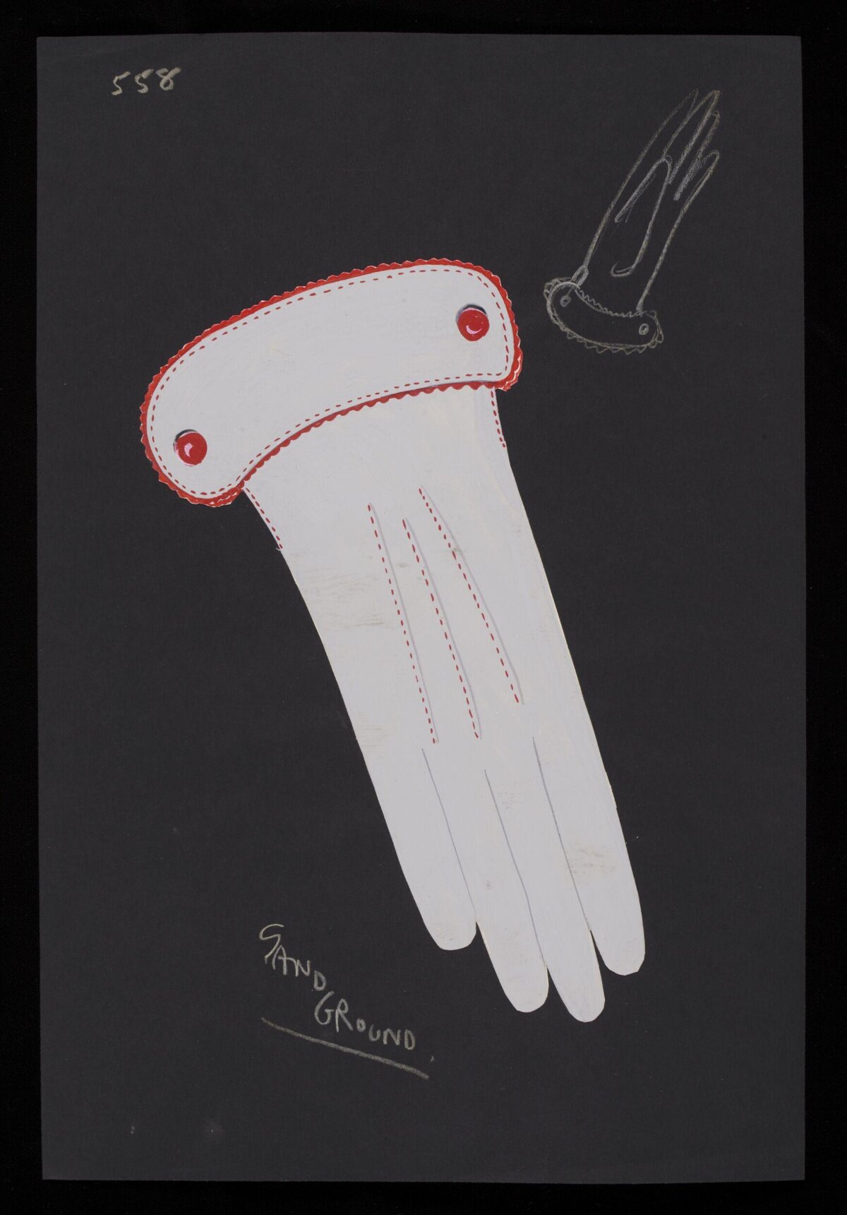 Vintage Fashion Glove Design Sketch