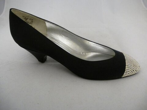 Black Rhinestone Toe High Heel Shoe