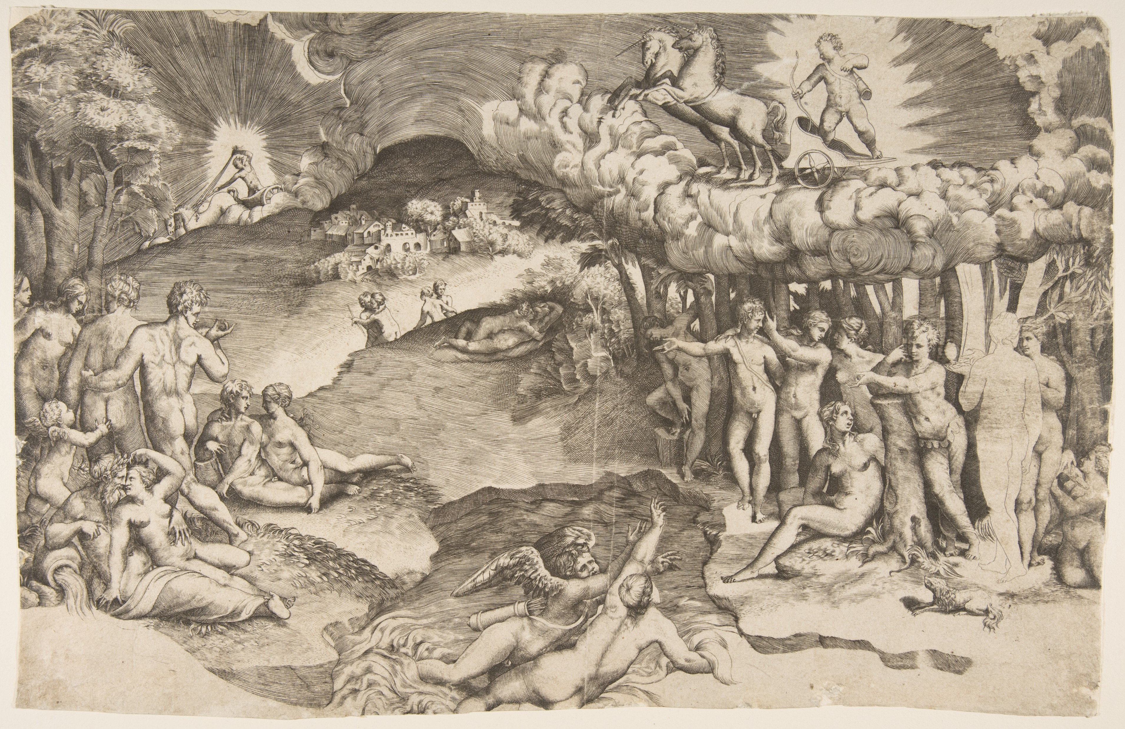 Mythological Gathering Engraving