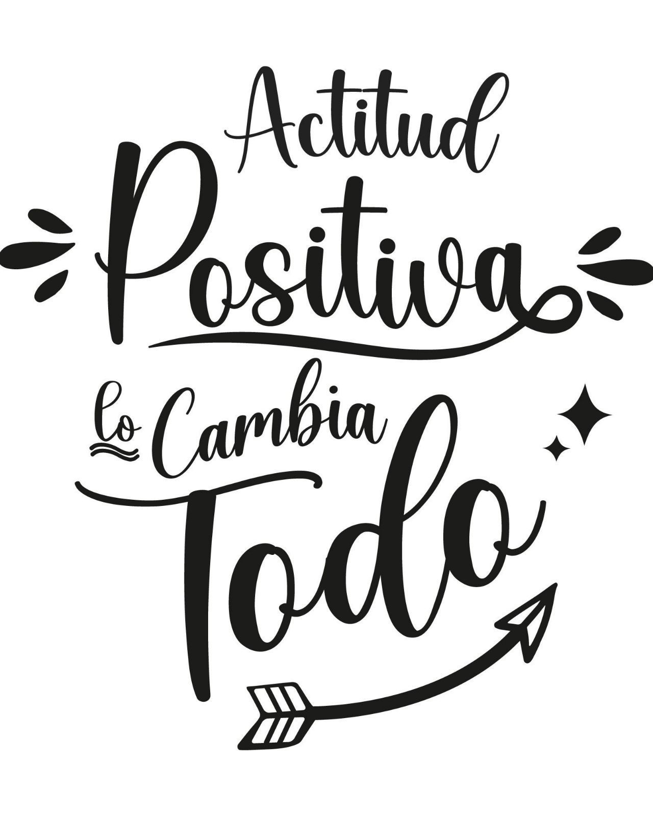 Spanish Positive Attitude Motivational Quote