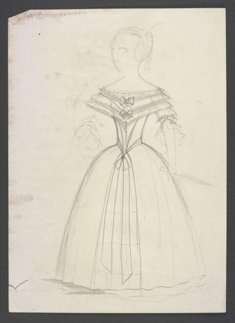 Pencil Sketch of Evening Gown Design