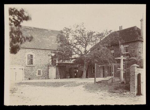 Vintage Courtyard With Stone Buildings