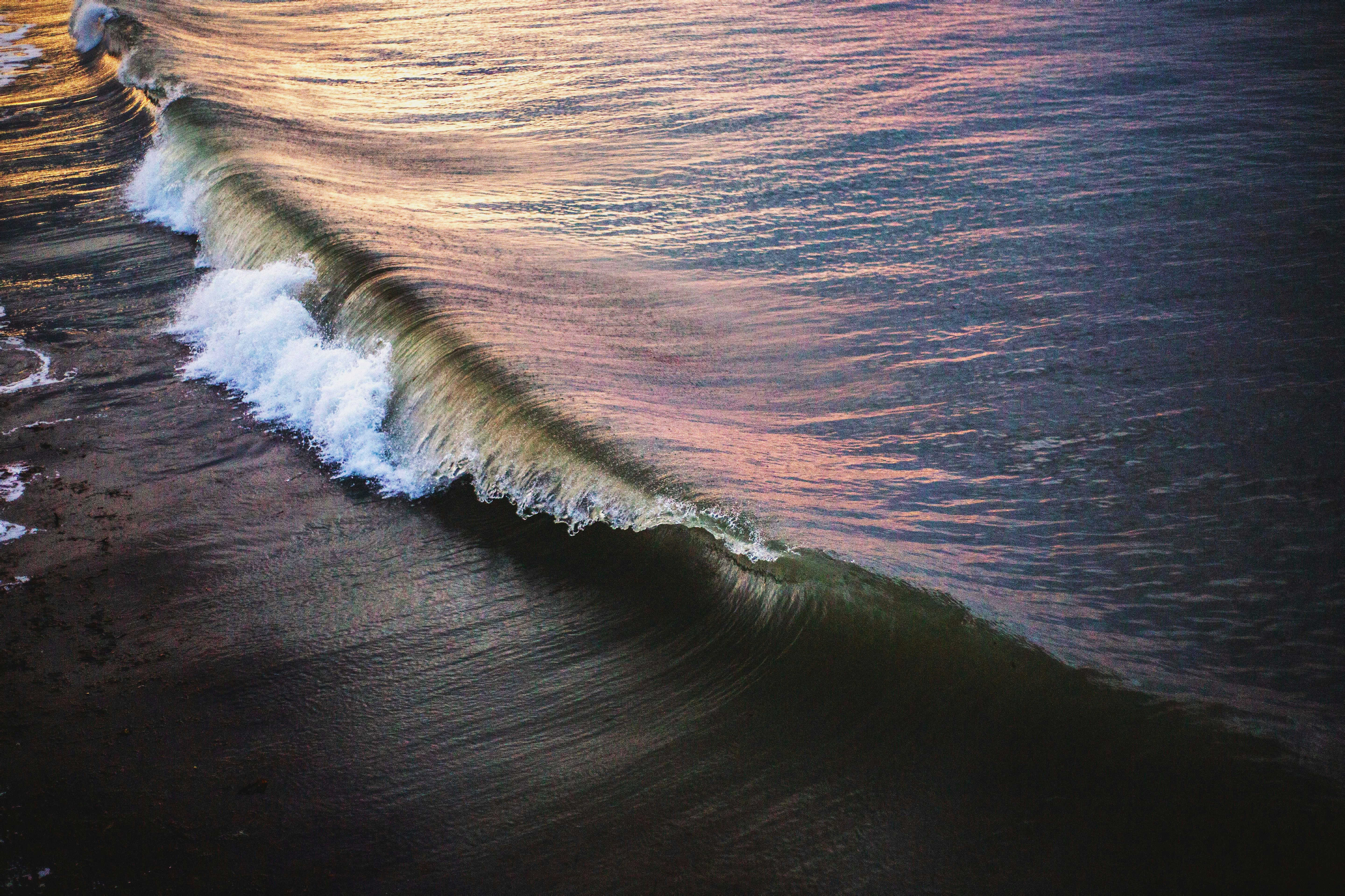 Coastal Wave at Golden Sunset