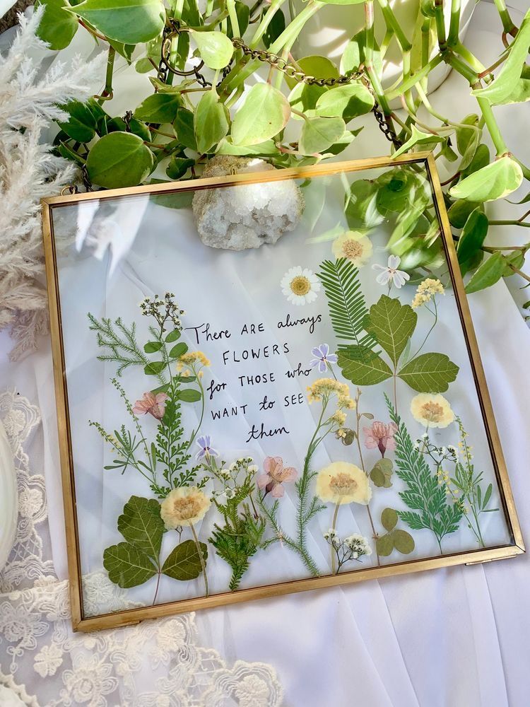 Pressed Flower Framed Quote Art