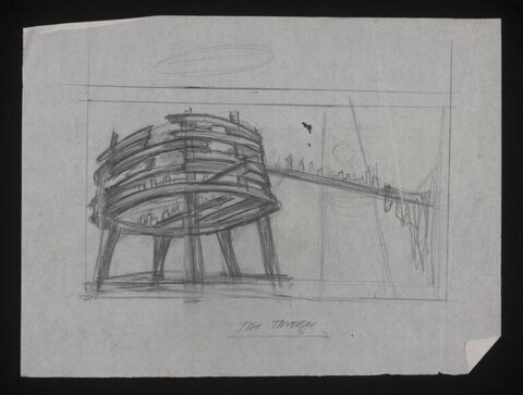 Pencil Sketch of Circular Architectural Design