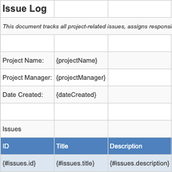 Issue Log