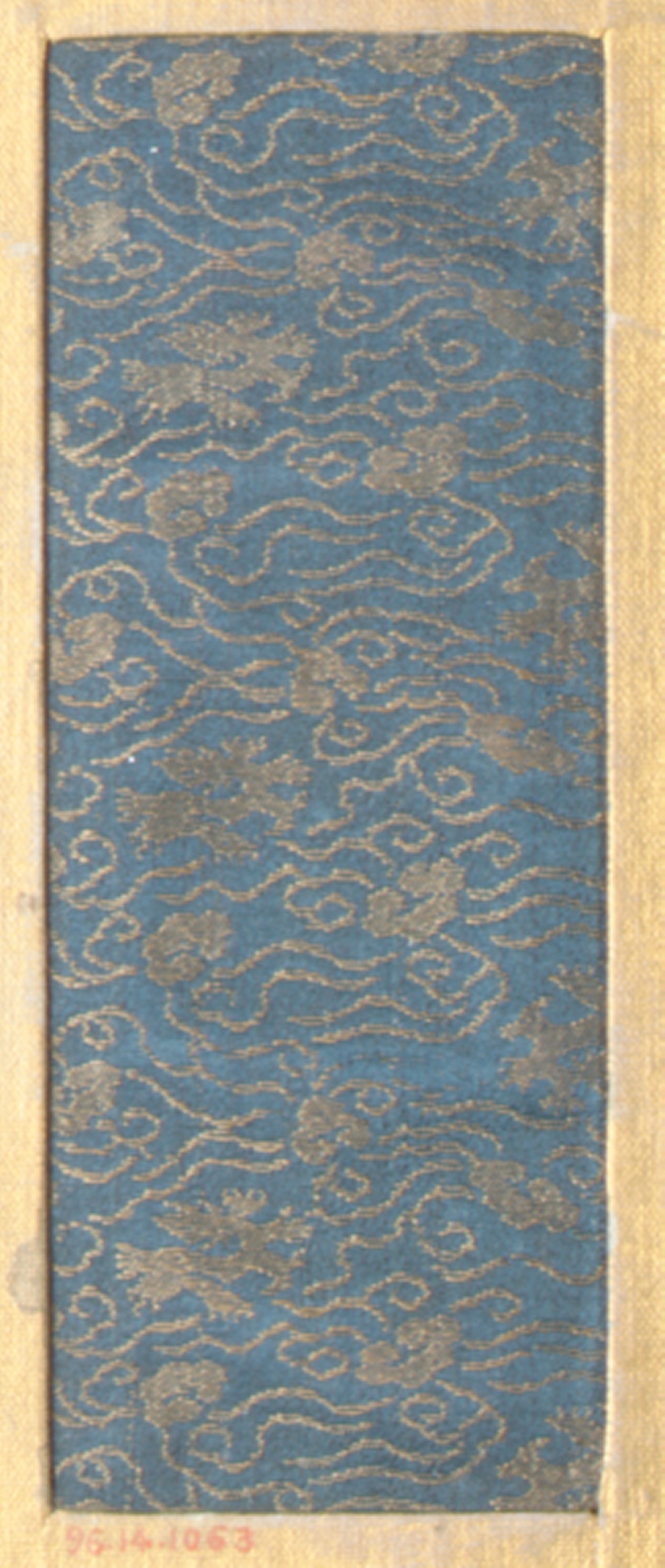 Blue Ground Gold Cloud Pattern Ancient Brocade