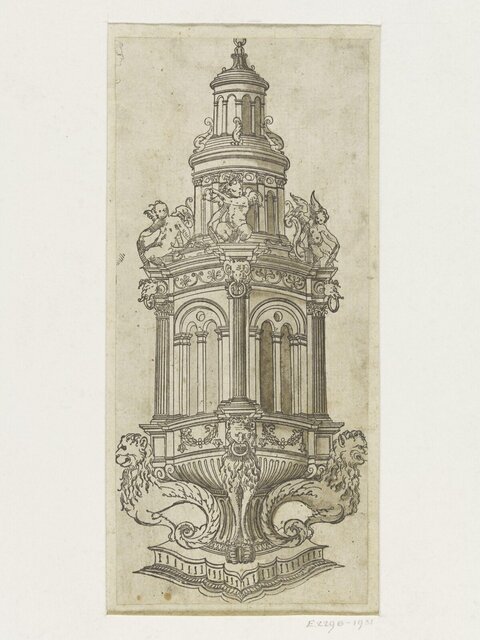 Ornate Decorative Tower Drawing