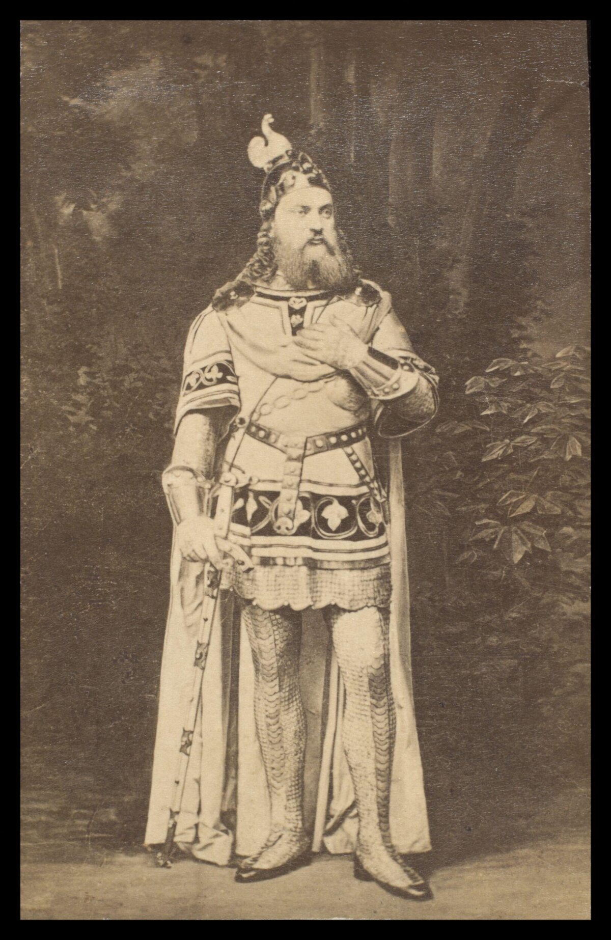 Vintage Portrait of Medieval King in Armor