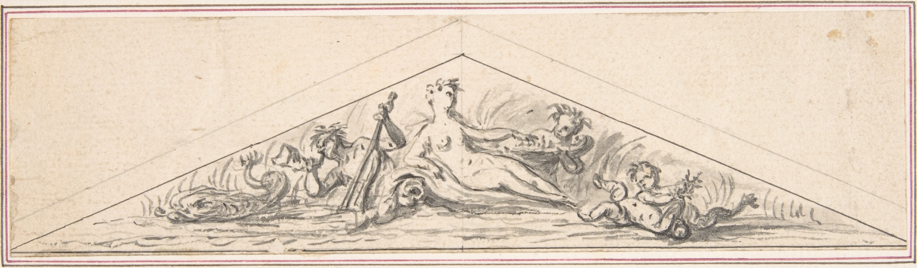 Triangular Sketch of Mythological Figures