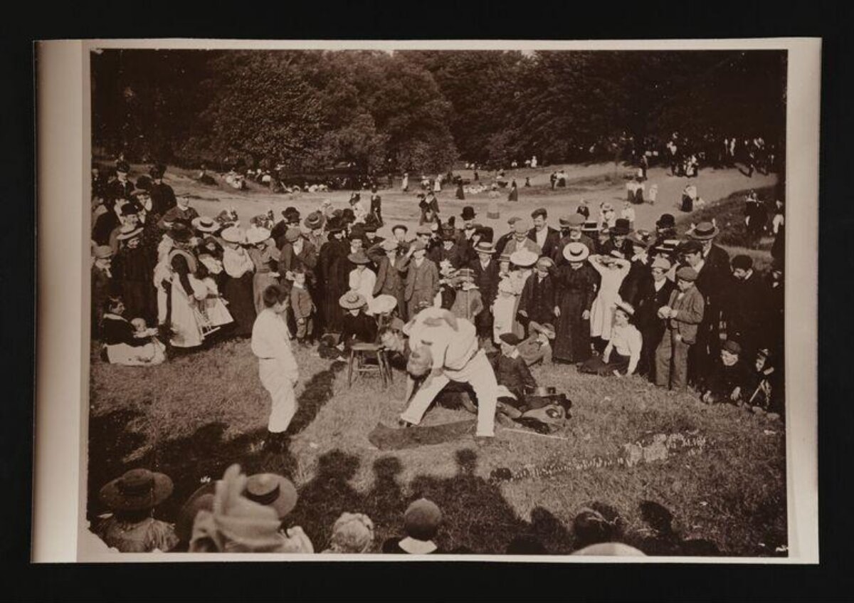 Vintage Outdoor Wrestling Match