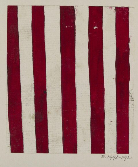 Vertical Red White Stripe Abstract Art