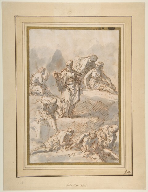 Preaching Figure Group Sketch