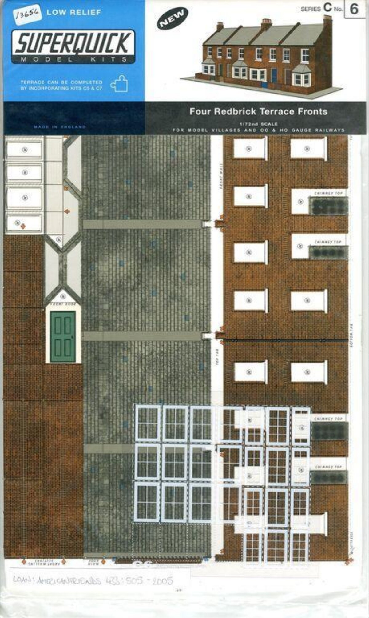 Superquick Four Redbrick Terrace Model Kit