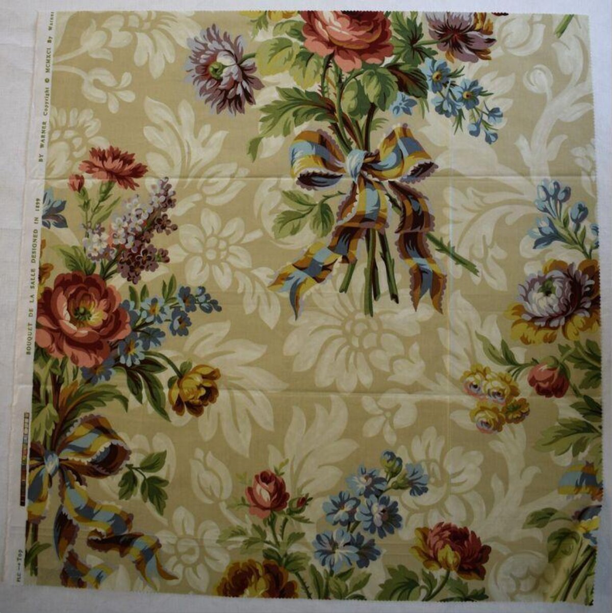 Vintage Floral Bouquet Print Fabric