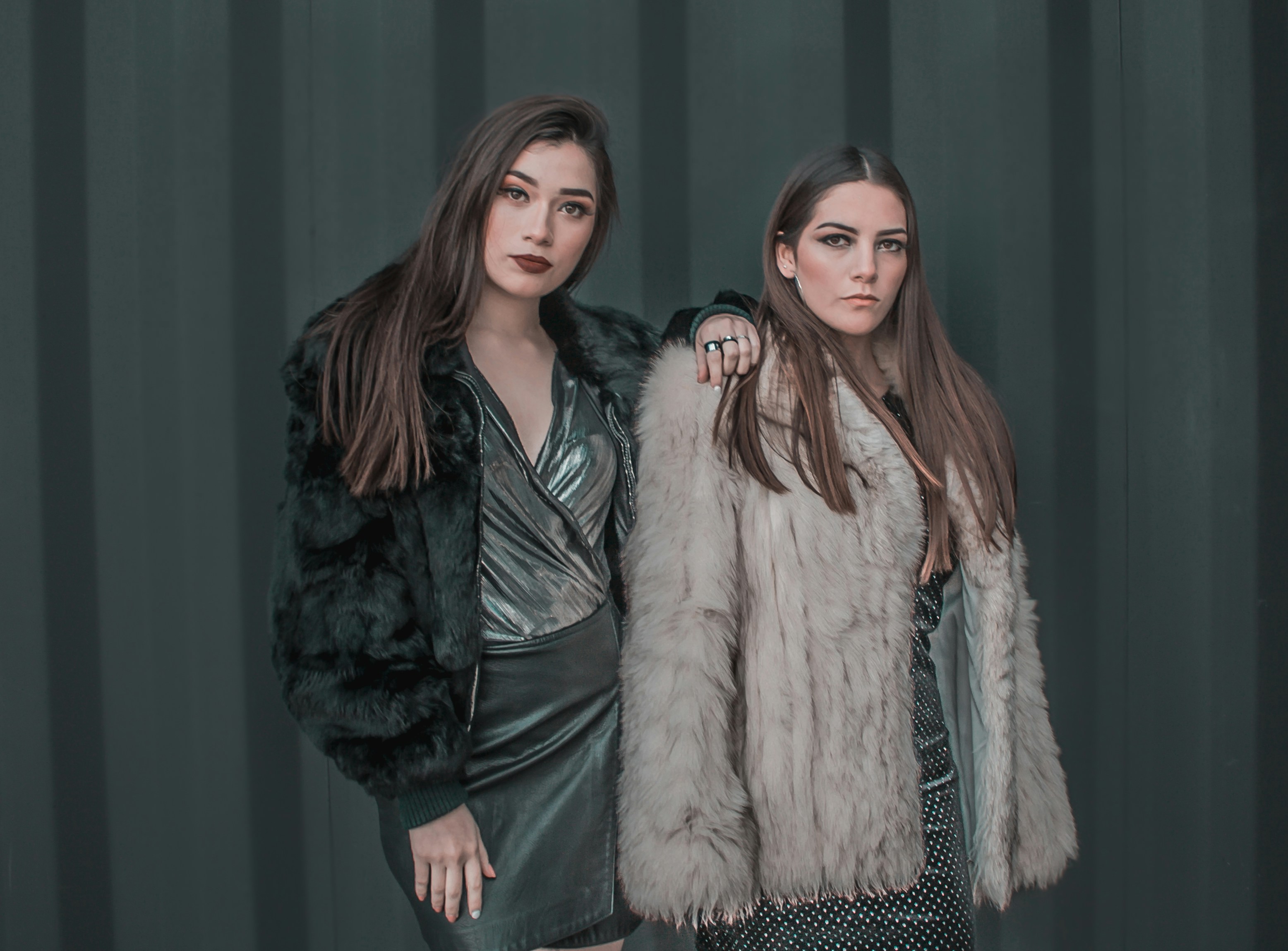Two Fashionable Women in Fur Coats