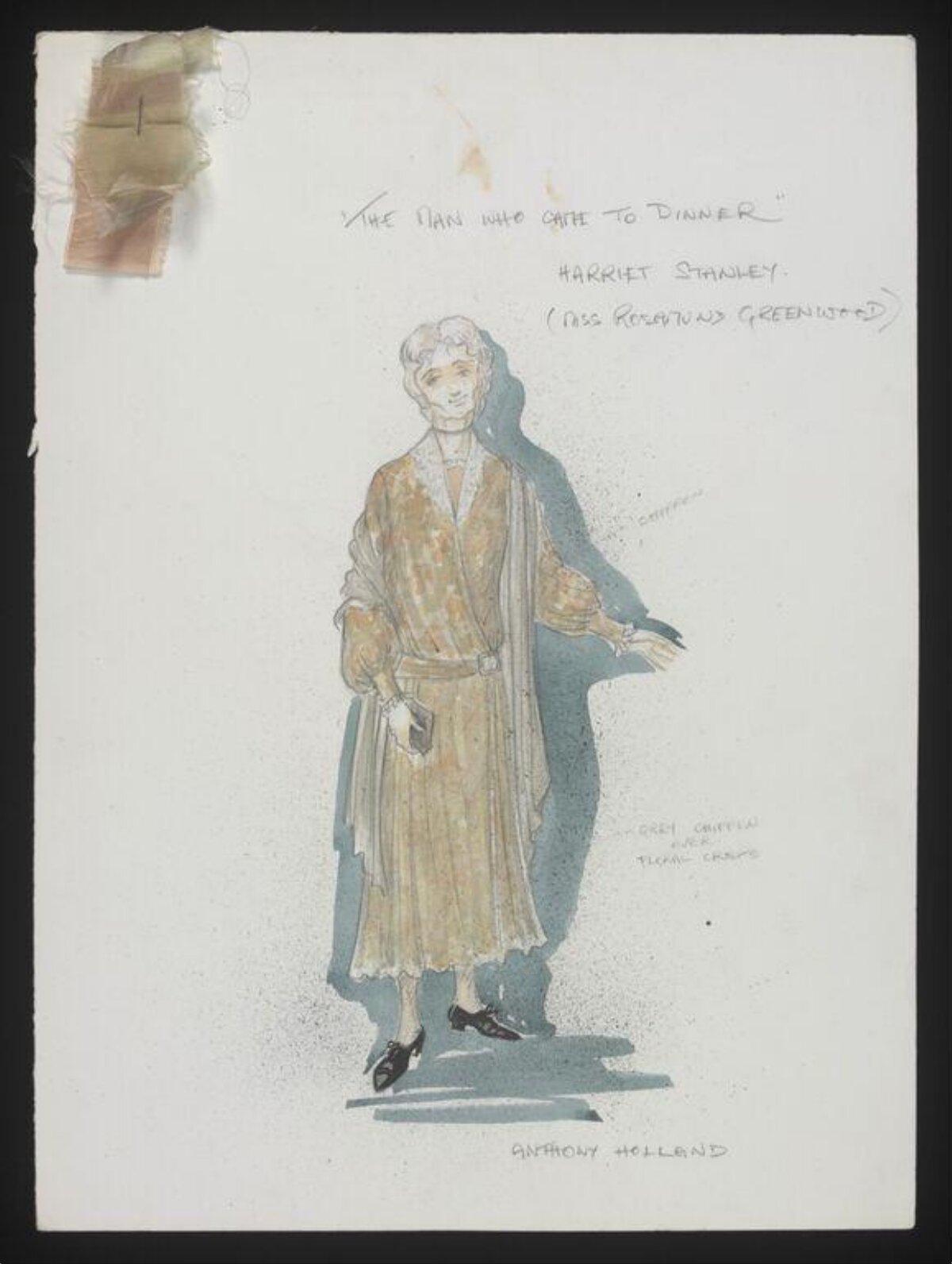 Harriet Stanley Costume Sketch