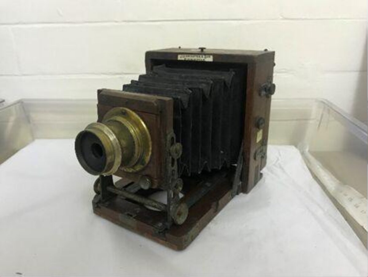Vintage Wooden Bellows Camera