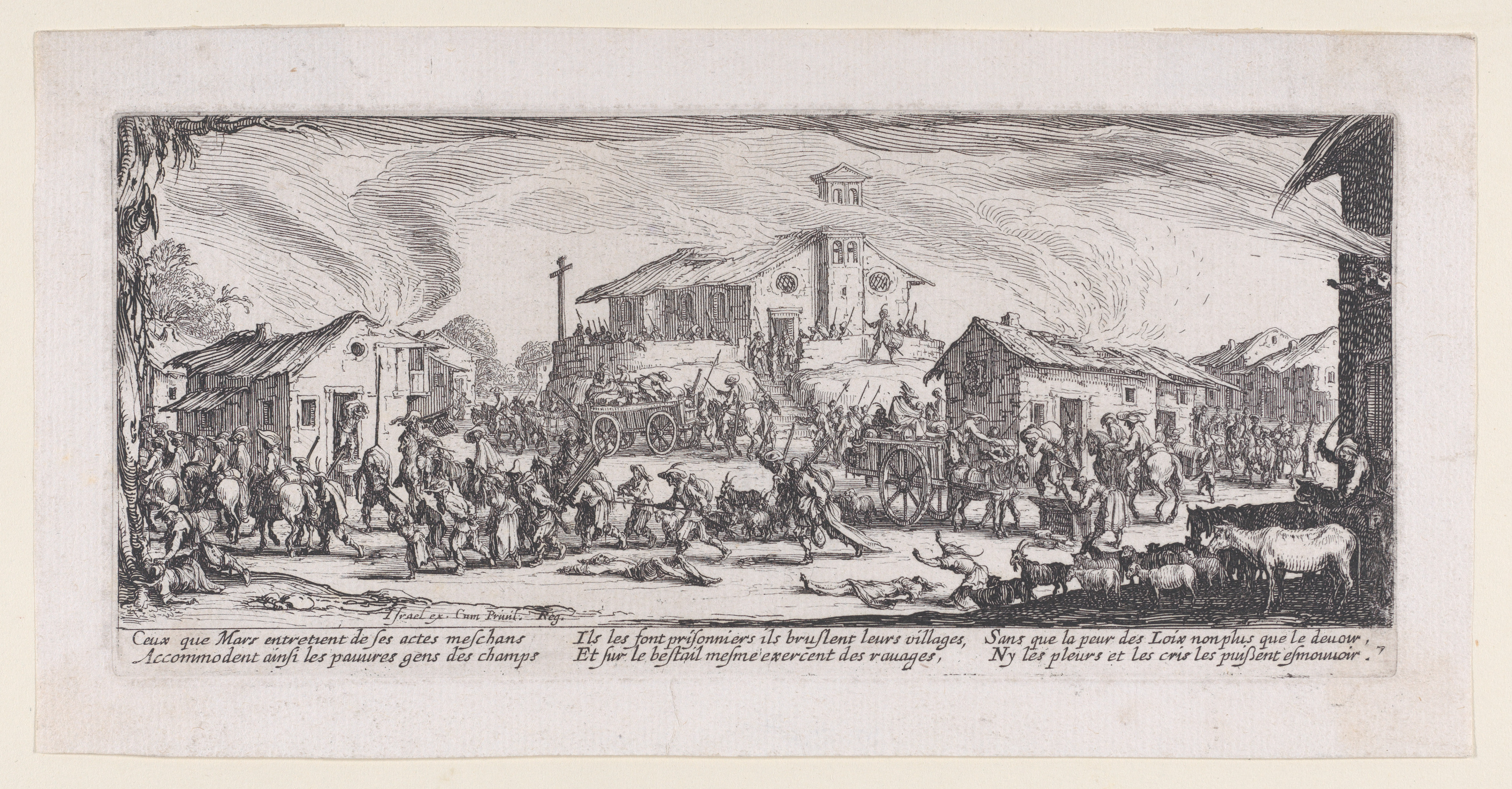 Soldiers Looting a Village Etching