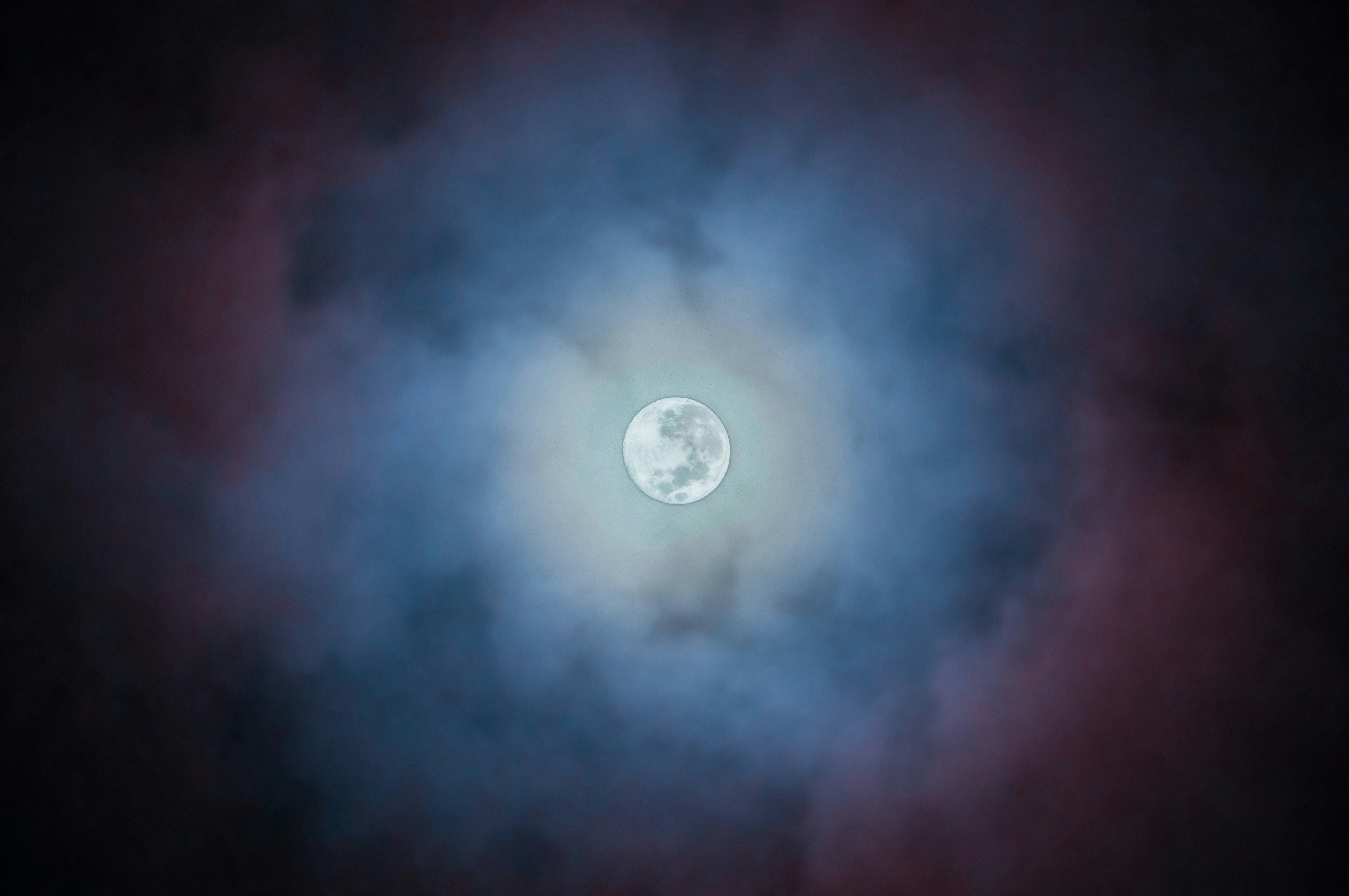 Full Moon Through Night Clouds