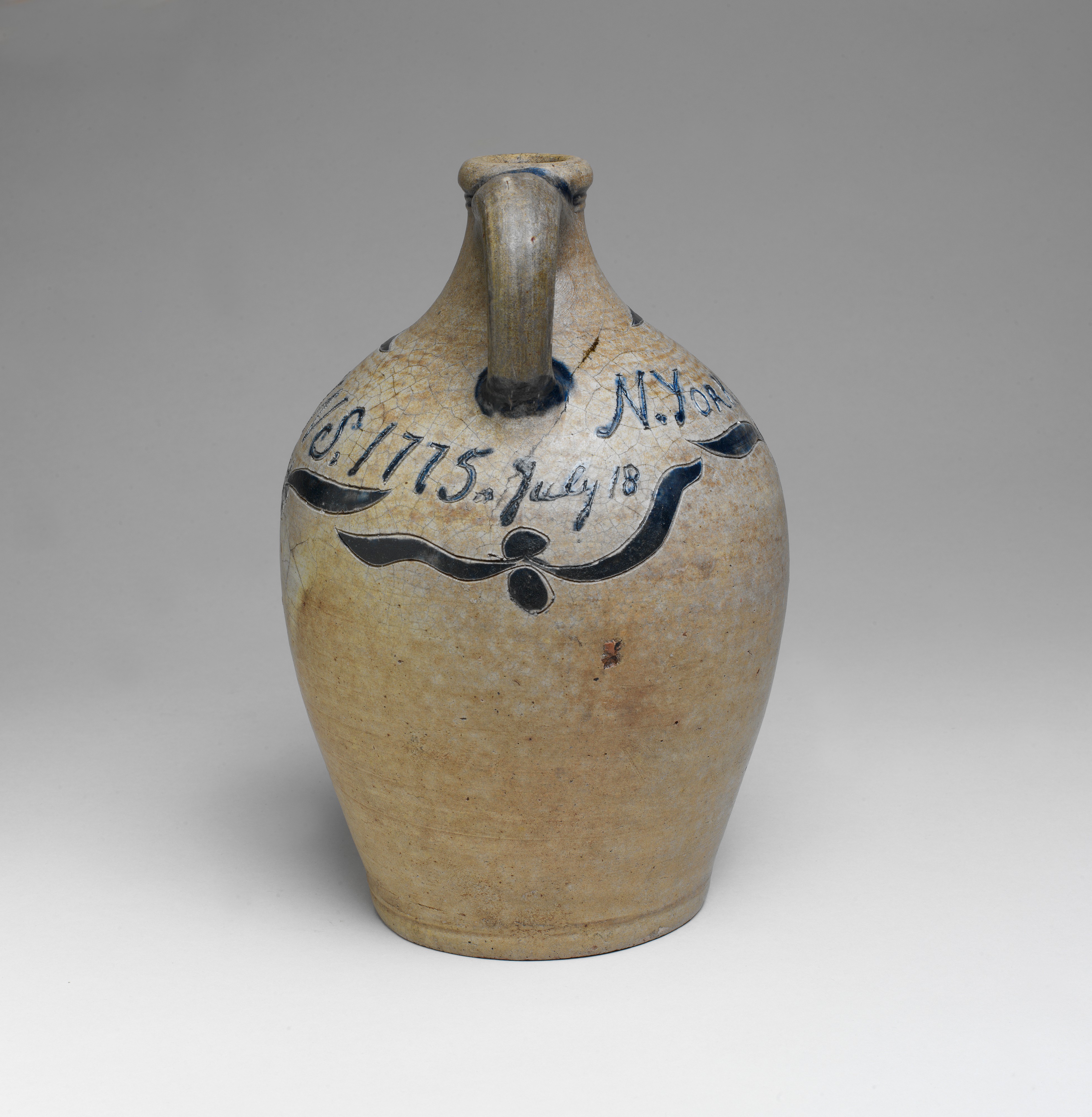 1775 Inscribed New York Stone Jug