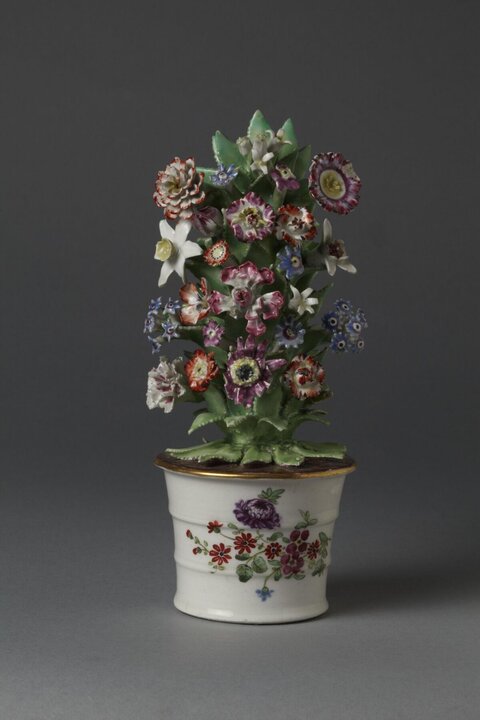 Potted Porcelain Flower Sculpture