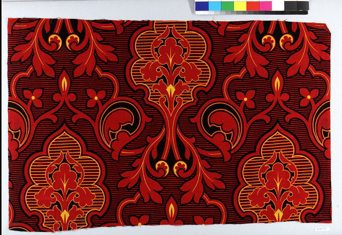 Red Damask Floral Textile Pattern