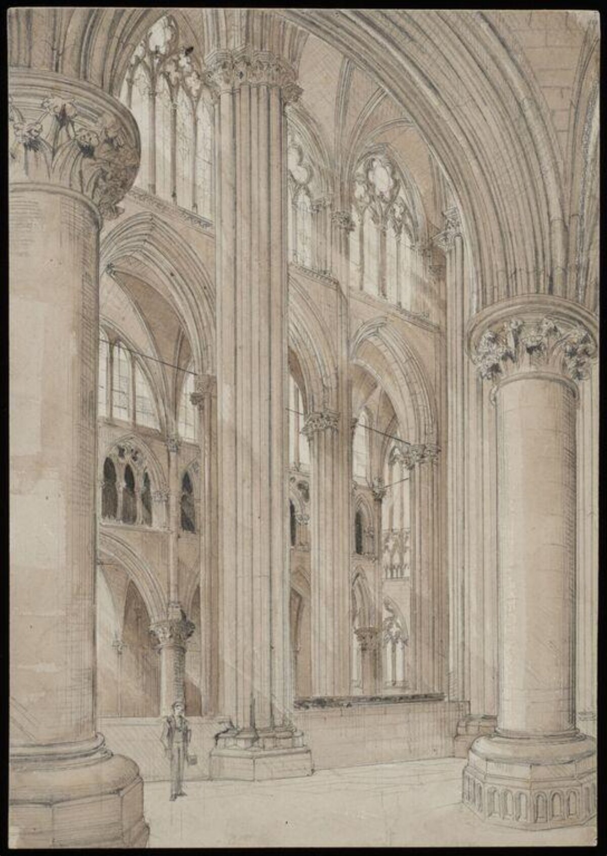 Gothic Cathedral Interior Sketch